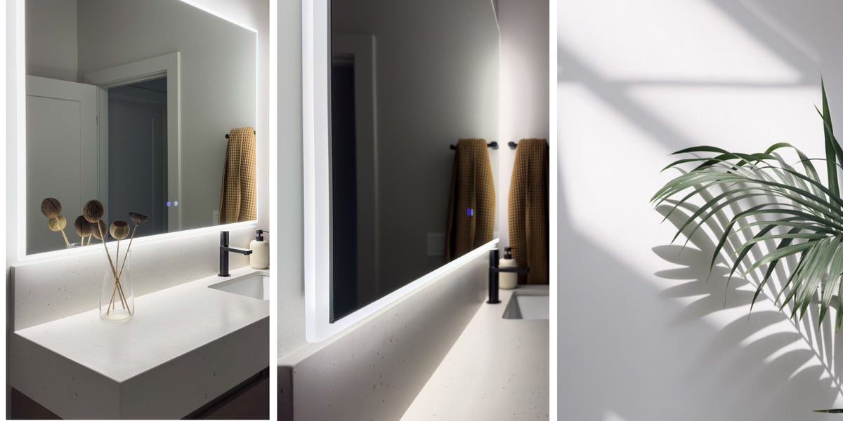 Zeek 60x36 Backlit LED Rectangular Bathroom Wall Large Mirror Double Vanity MA6036