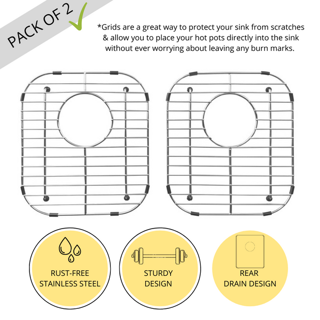 Zeek Kitchen Sink Bottom Grids Sink Protector Stainless Steel 11.6x13.1 Zg-c1311, Size: One Size