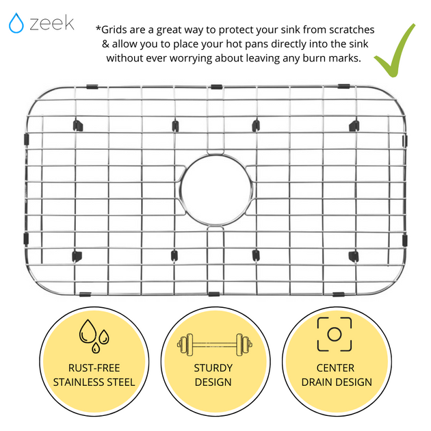 Zeek Kitchen Sink Bottom Grids Sink Protector Stainless Steel 11.6x13.1 Zg-c1311, Size: One Size