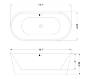 Zeek 59" Free-Standing Bathtub T-C591